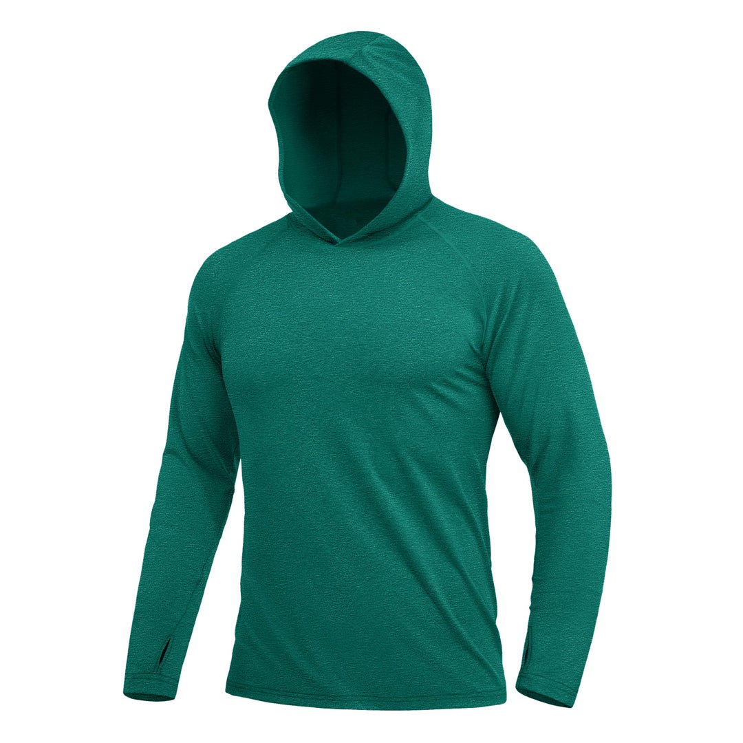 TACVASEN Emerald Green Men's UPF 50+ Sun Protection Hoodies with Thumb Holes