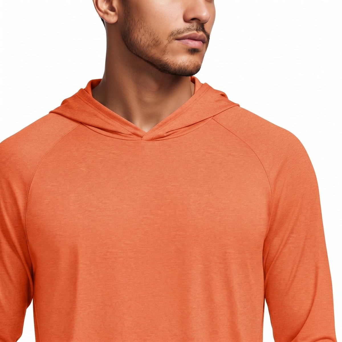 TACVASEN Orange Men's UPF 50+ Sun Protection Hoodies with Thumb Holes