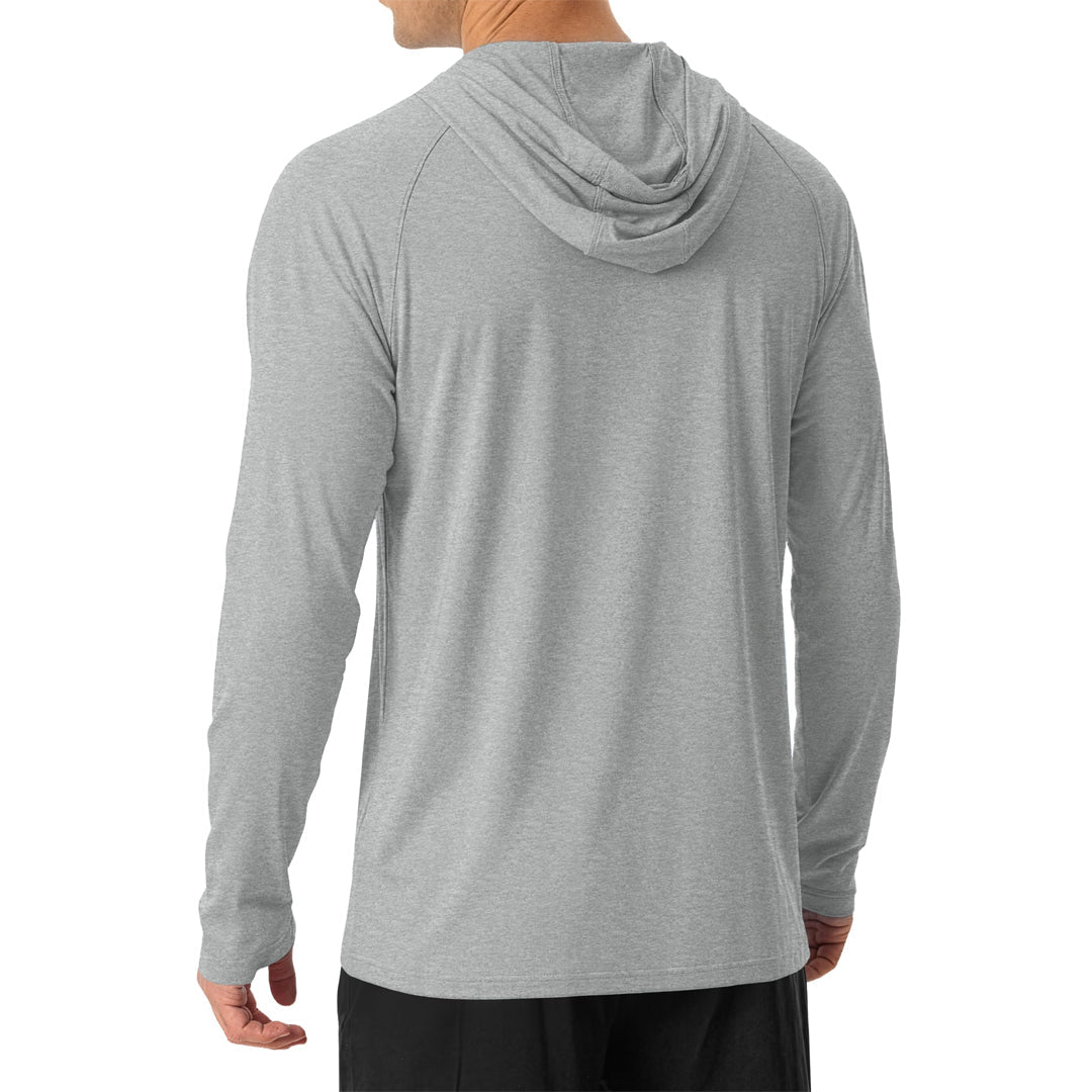 TACVASEN Light Grey Men's UPF 50+ Sun Protection Hoodies with Thumb Holes