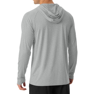 TACVASEN Light Grey Men's UPF 50+ Sun Protection Hoodies with Thumb Holes