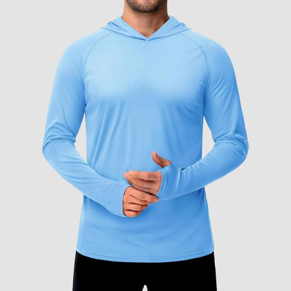 TACVASEN Blue Men's UPF 50+ Sun Protective Athletic Rash Guard Shirts