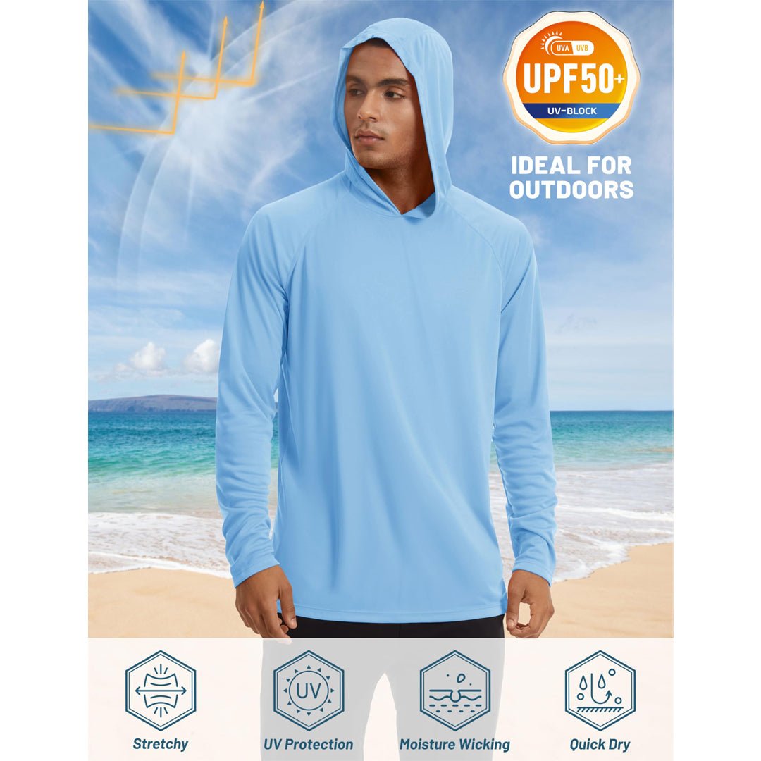 TACVASEN Blue Men's UPF 50+ Sun Protective Athletic Rash Guard Shirts