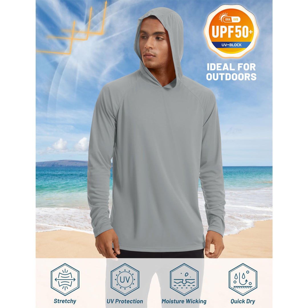 TACVASEN Blue Men's UPF 50+ Sun Protective Athletic Rash Guard Shirts