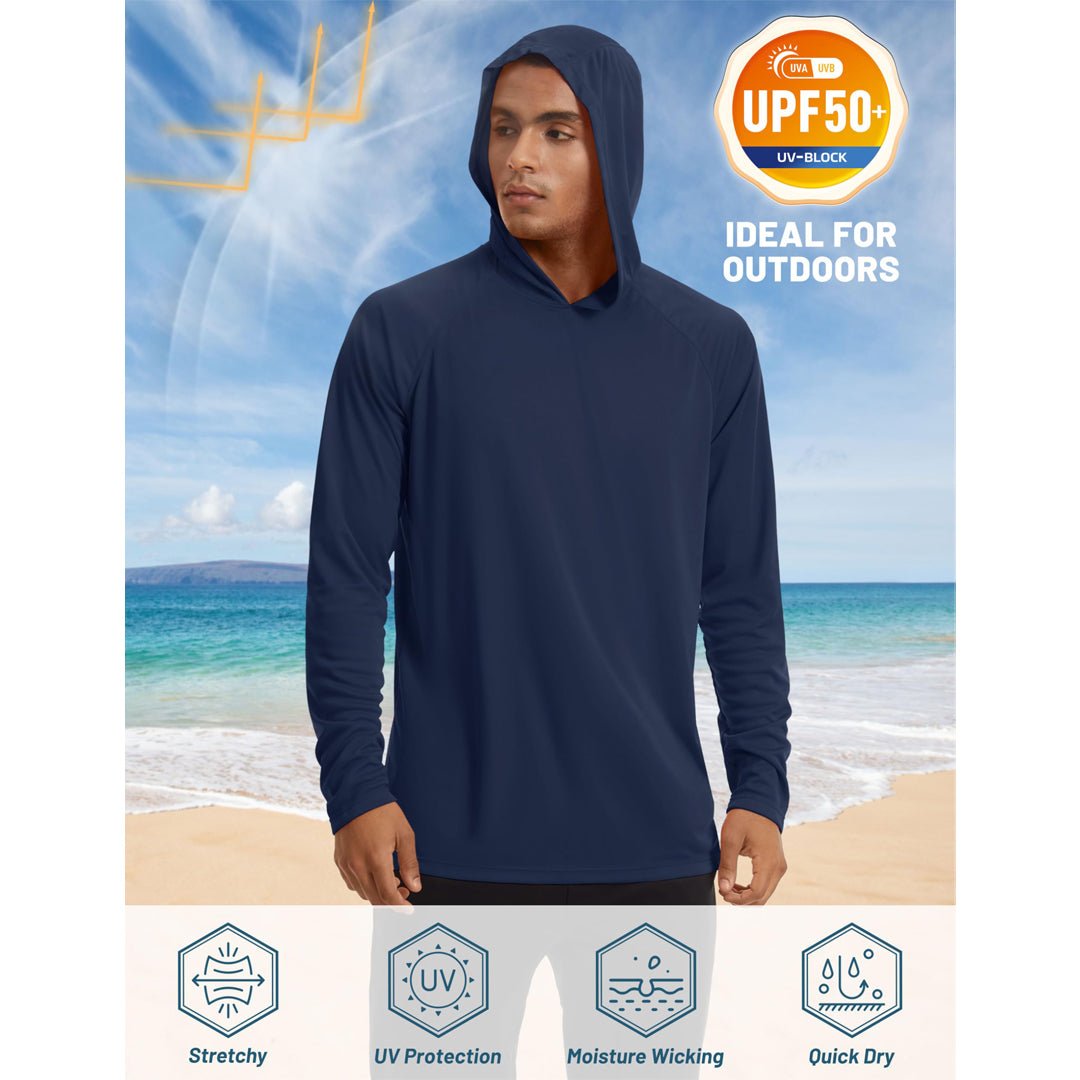 TACVASEN Blue Men's UPF 50+ Sun Protective Athletic Rash Guard Shirts