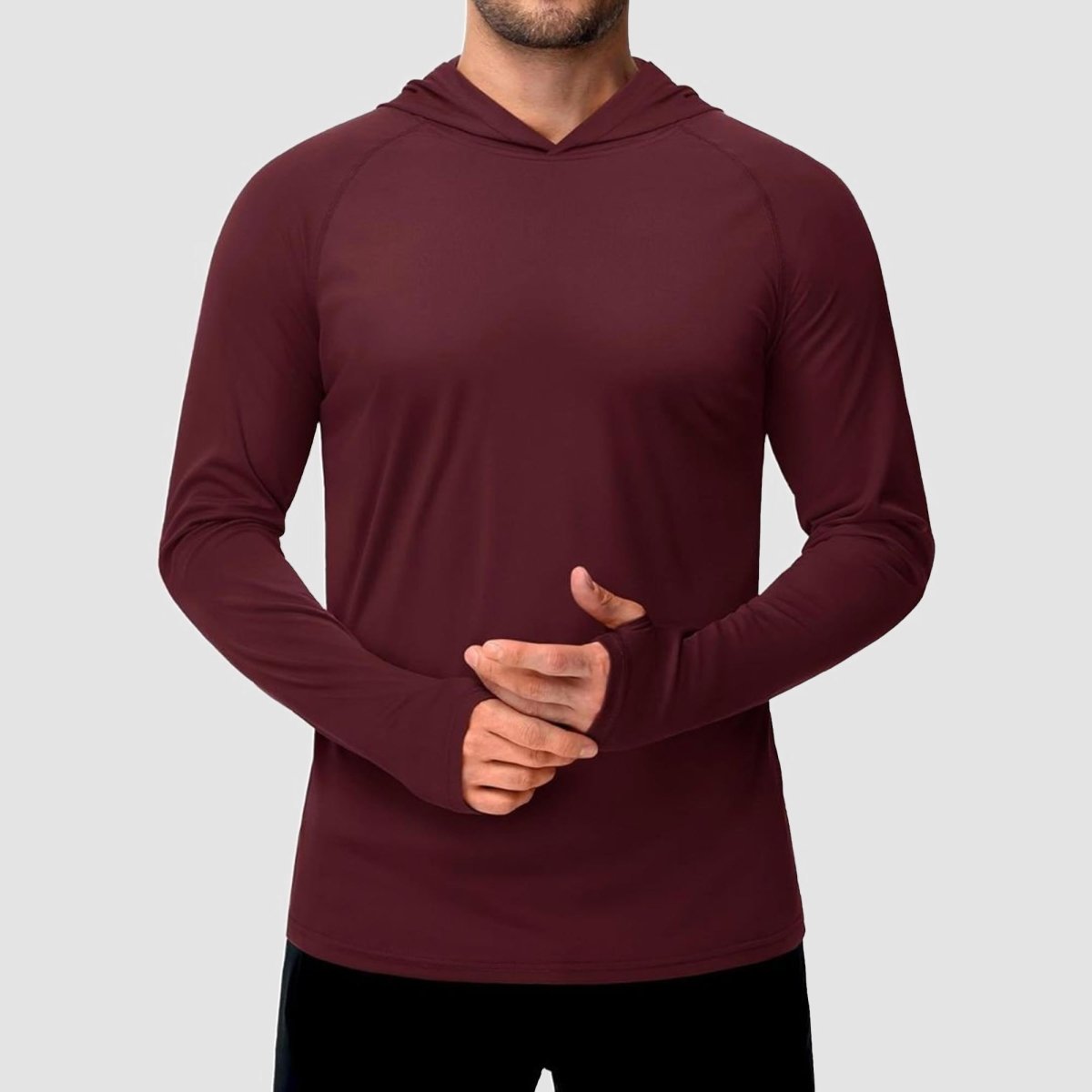 TACVASEN Wine Red Men's UPF 50+ Sun Protective Athletic Rash Guard Shirts
