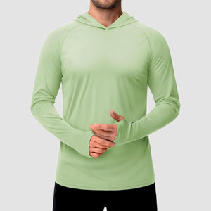 TACVASEN Light Green Men's UPF 50+ Sun Protective Athletic Rash Guard Shirts