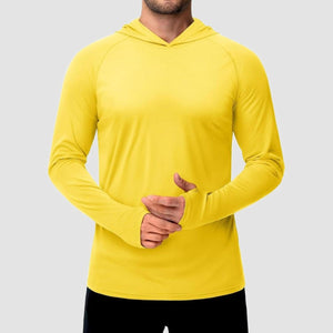 TACVASEN Yellow Men's UPF 50+ Sun Protective Athletic Rash Guard Shirts