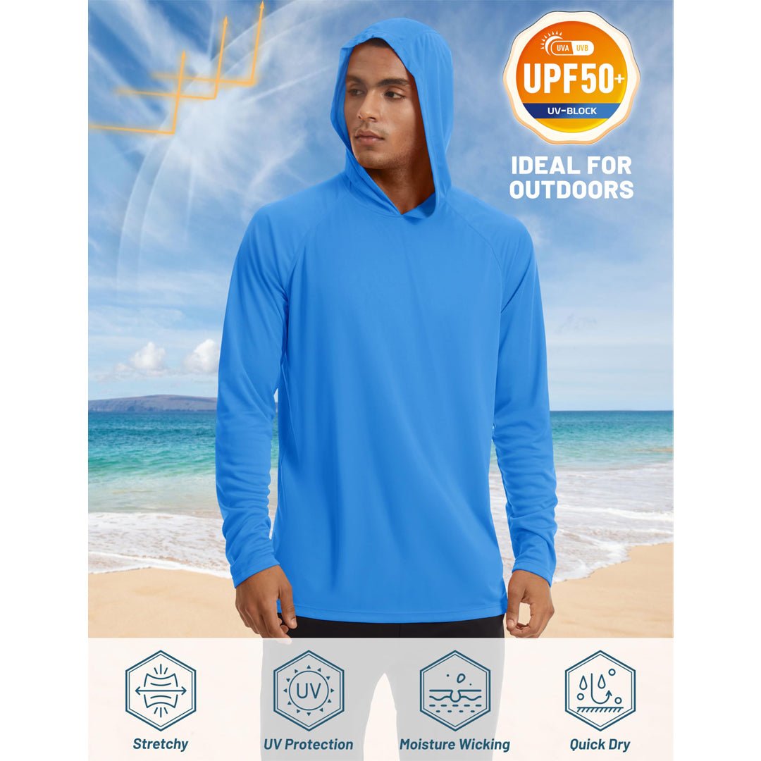 TACVASEN Blue Men's UPF 50+ Sun Protective Athletic Rash Guard Shirts