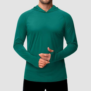 TACVASEN Emerald Green Men's UPF 50+ Sun Protective Athletic Rash Guard Shirts
