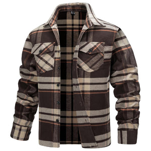 Men's Warm Brushed Fleece Button Down Casual Flannel Shirt - google_men_lightweight_jacket