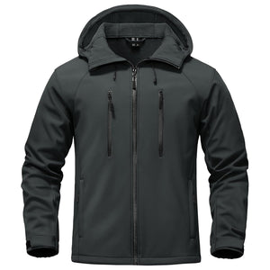 TACVASEN Dark Grey Men's Warm Fleece Lined Softshell Outdoor Jacket