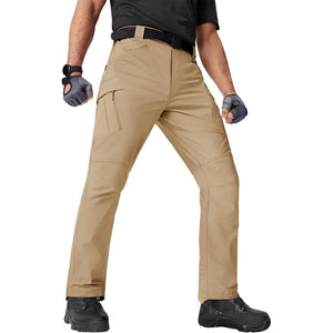TACVASEN Khaki Men's Water Repellent Cargo Military Pants with 8 Pockets