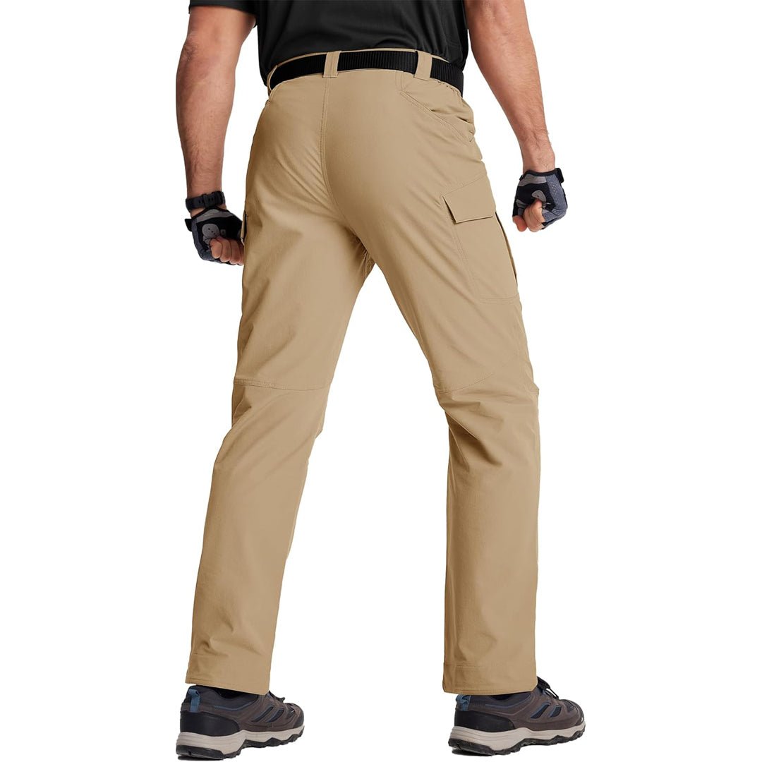 TACVASEN Khaki Men's Water Repellent Cargo Military Pants with 8 Pockets