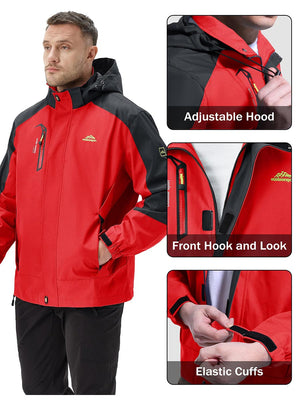 TACVASEN Red Men's Water-Repellent Softshell Jacket