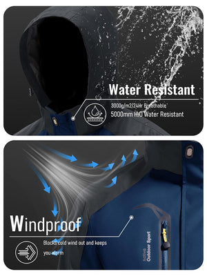TACVASEN Denim Blue Men's Water-Repellent Softshell Jacket