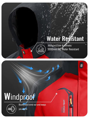 TACVASEN Red Men's Water-Repellent Softshell Jacket