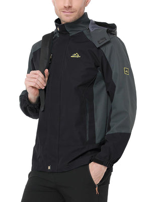 TACVASEN Black Men's Water-Repellent Softshell Jacket