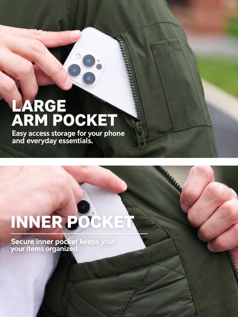 TACVASEN Army Green Men's Water Repellent Windproof Winter Warm Bomber Jacket