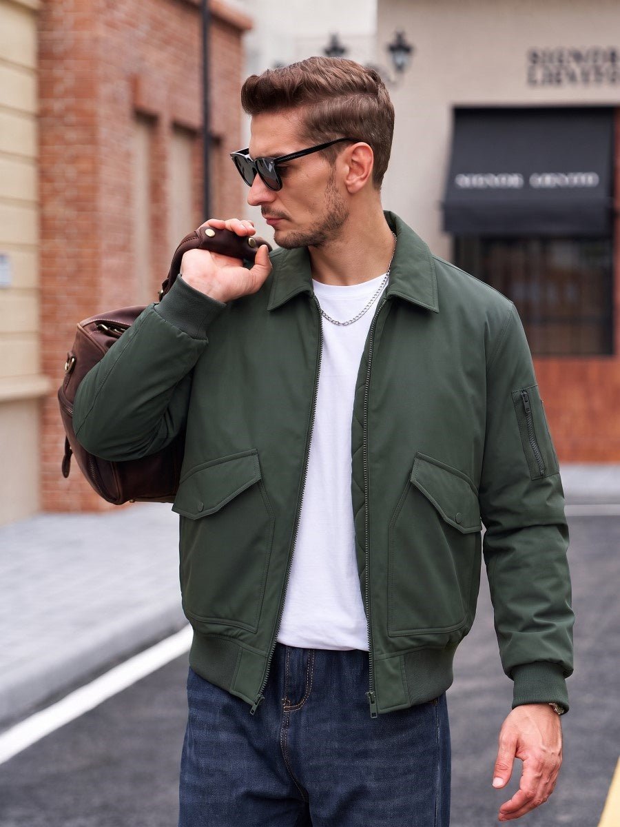 TACVASEN Army Green Men's Water Repellent Windproof Winter Warm Bomber Jacket