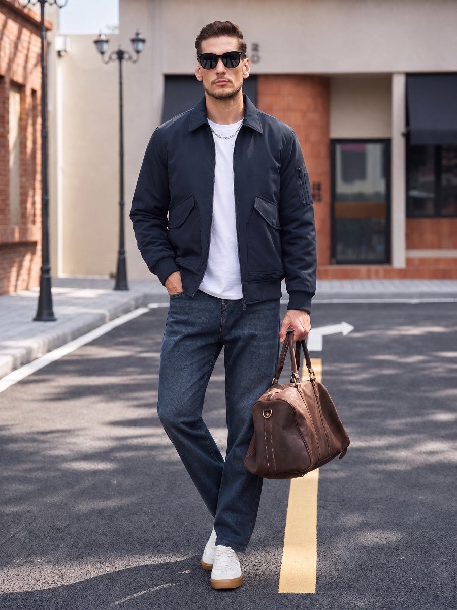 TACVASEN Navy Men's Water Repellent Windproof Winter Warm Bomber Jacket