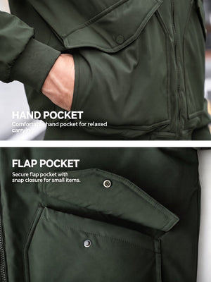 TACVASEN Army Green Men's Water Repellent Windproof Winter Warm Bomber Jacket