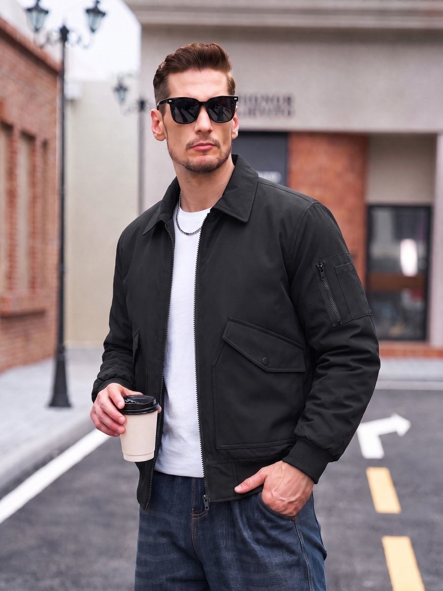 TACVASEN Navy Men's Water Repellent Windproof Winter Warm Bomber Jacket