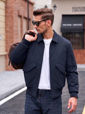 TACVASEN Navy Men's Water Repellent Windproof Winter Warm Bomber Jacket