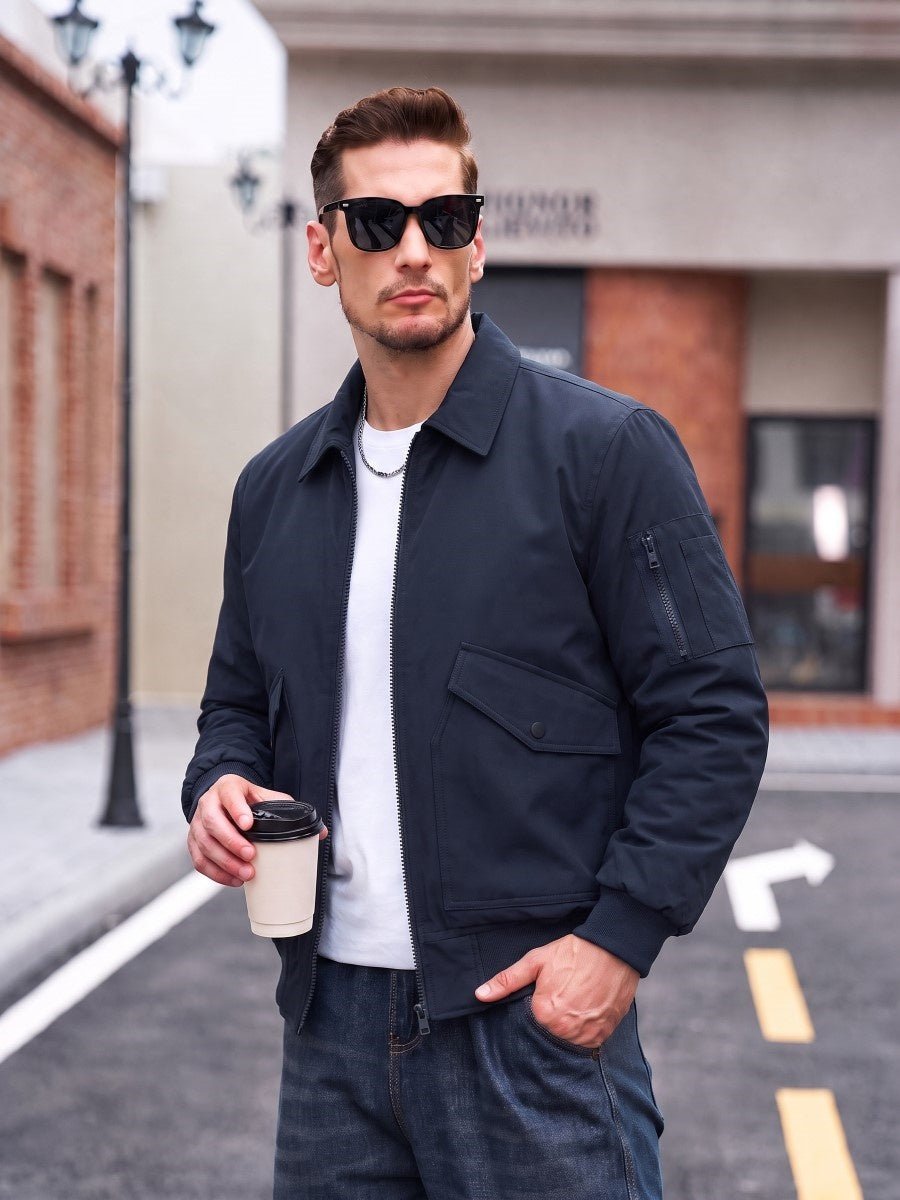 TACVASEN Navy Men's Water Repellent Windproof Winter Warm Bomber Jacket
