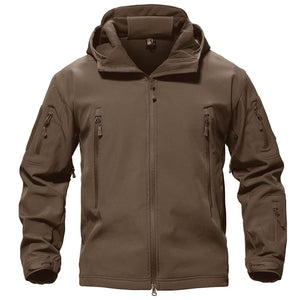 TACVASEN Coffee Men's Water Resistant Windbreaker Tactical Soft Shell Coat