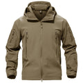 TACVASEN Khaki Men's Water Resistant Windbreaker Tactical Soft Shell Coat