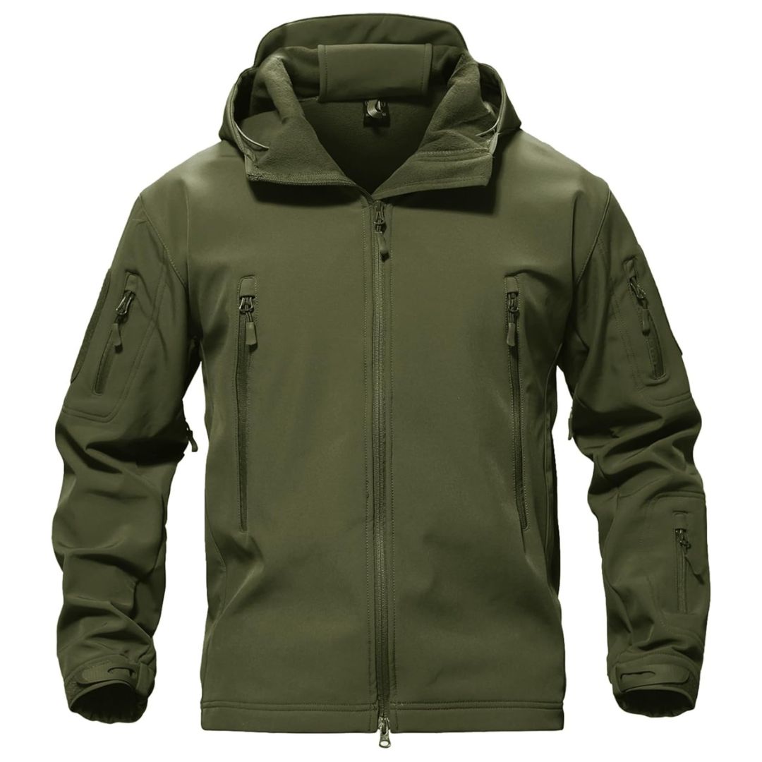 TACVASEN Army Green Men's Water Resistant Windbreaker Tactical Soft Shell Coat