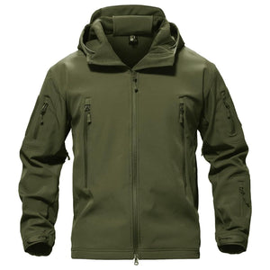 TACVASEN Army Green Men's Water Resistant Windbreaker Tactical Soft Shell Coat