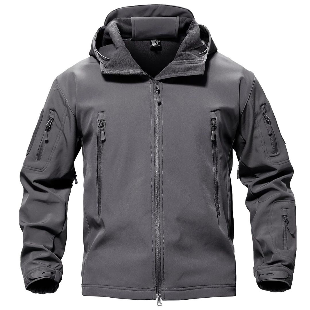 TACVASEN Grey Men's Water Resistant Windbreaker Tactical Soft Shell Coat