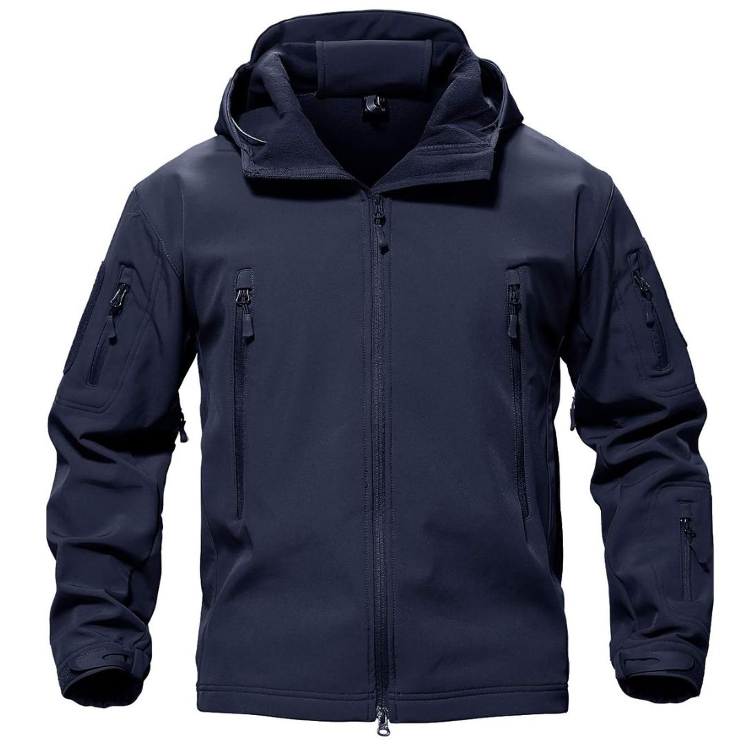 TACVASEN Navy Men's Water Resistant Windbreaker Tactical Soft Shell Coat