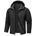 TACVASEN Black Waterproof Fleece Lined Softshell Outdoor Jacket