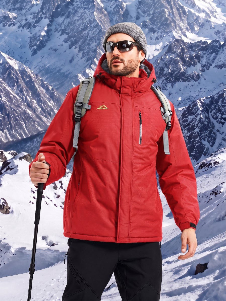TACVASEN Red Men's Waterproof Fleece Winter Ski Jackets