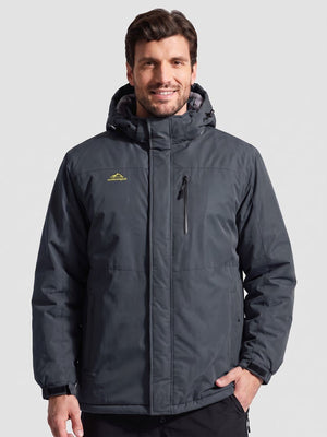 TACVASEN Carbon Grey Men's Waterproof Fleece Winter Ski Jackets