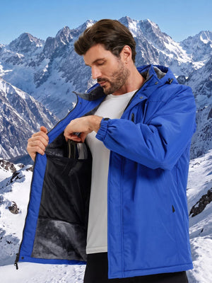 TACVASEN Bright Blue Men's Waterproof Fleece Winter Ski Jackets