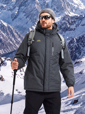 TACVASEN Carbon Grey Men's Waterproof Fleece Winter Ski Jackets