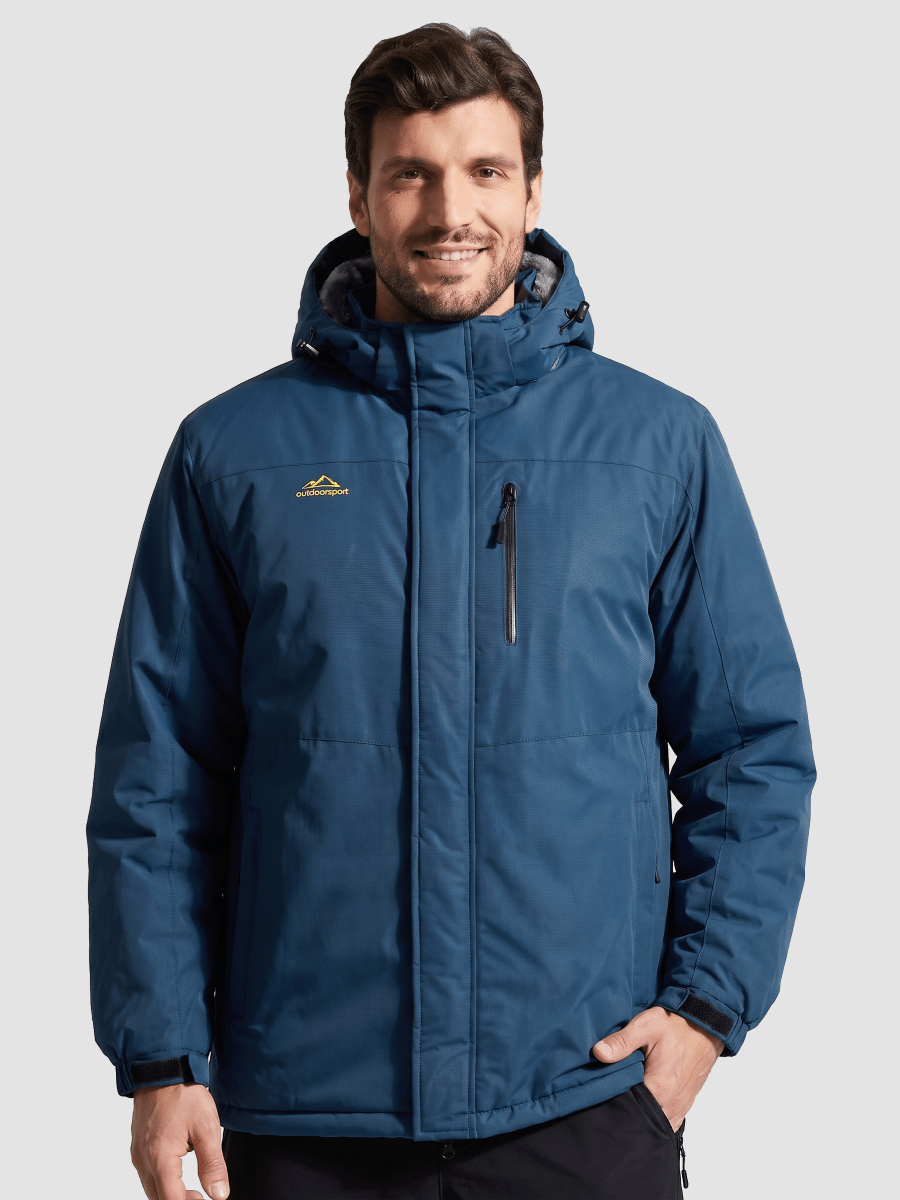 TACVASEN Denim Blue Men's Waterproof Fleece Winter Ski Jackets