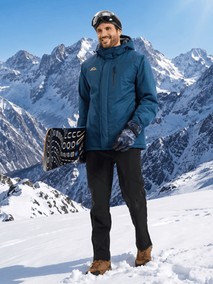 TACVASEN Denim Blue Men's Waterproof Fleece Winter Ski Jackets
