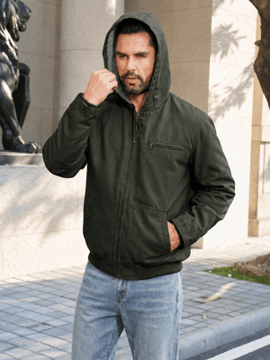 TACVASEN Army Green Men's Waterproof Sherpa Lined Work Jacket
