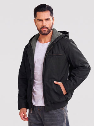 TACVASEN Black Men's Waterproof Sherpa Lined Work Jacket