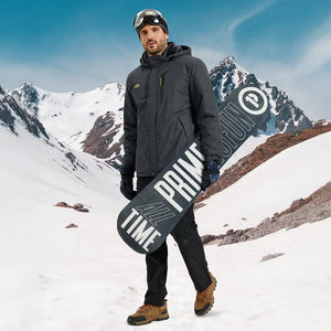 TACVASEN Carbon Grey Waterproof Ski Parka Jacket Warm Fleece Lined