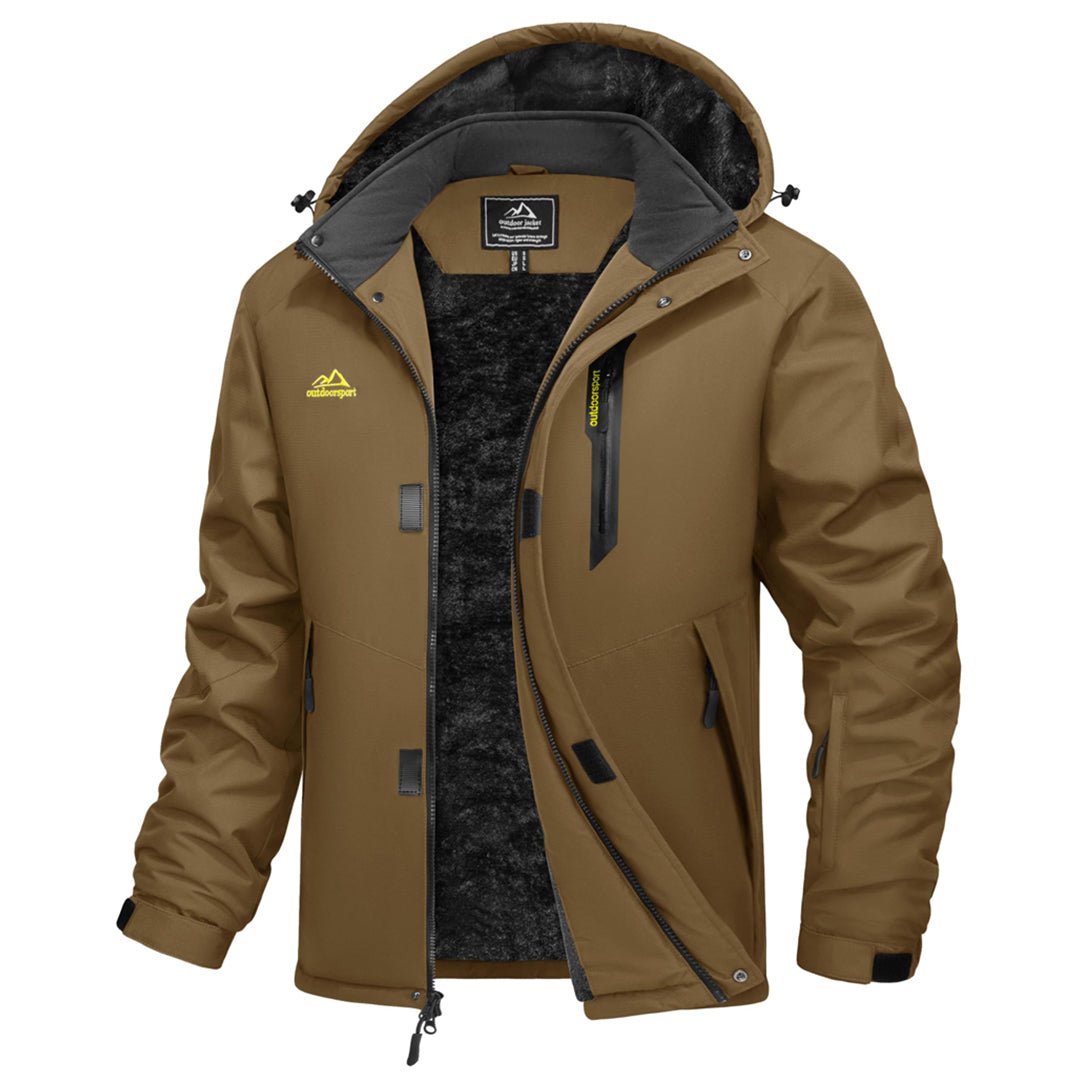 TACVASEN Coffee Waterproof Ski Parka Jacket Warm Fleece Lined