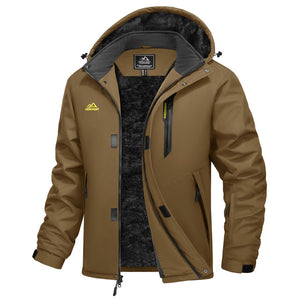 TACVASEN Coffee Waterproof Ski Parka Jacket Warm Fleece Lined