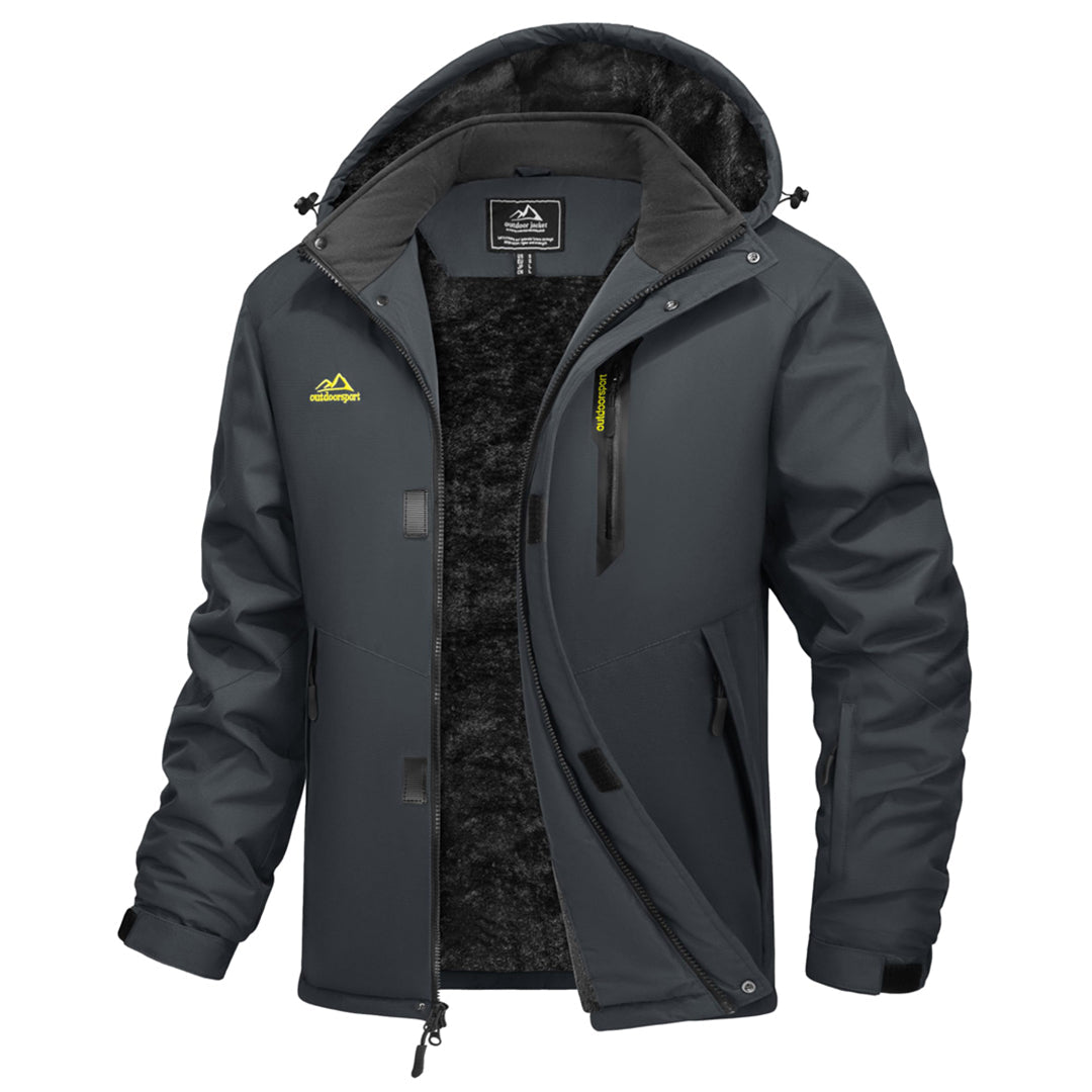 TACVASEN Carbon Grey Waterproof Ski Parka Jacket Warm Fleece Lined