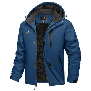 TACVASEN Denim Blue Waterproof Ski Parka Jacket Warm Fleece Lined