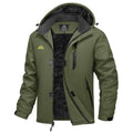 TACVASEN Army Green Waterproof Ski Parka Jacket Warm Fleece Lined