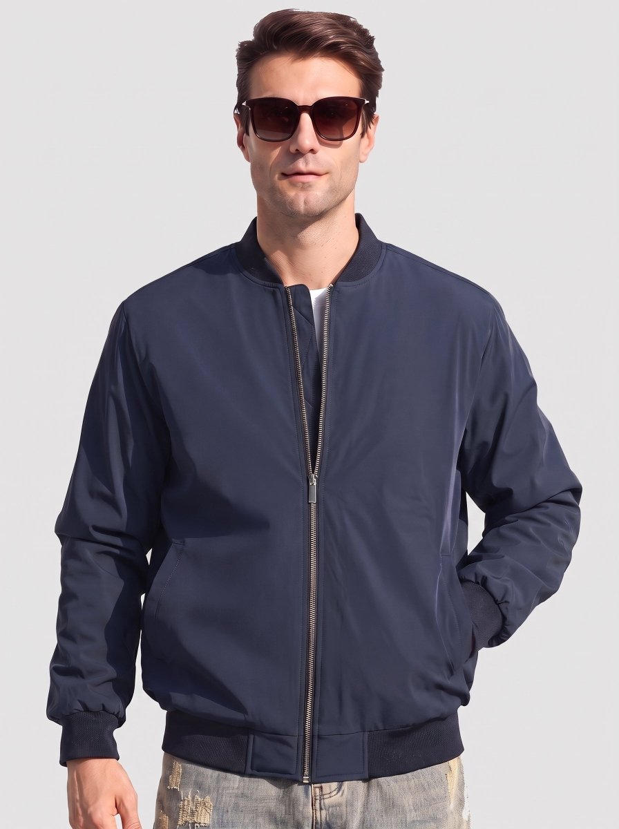 TACVASEN Navy Men's Waterproof Windbreaker Bomber Casual Jackets